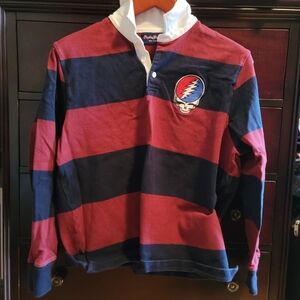 Rugby shirt with Grateful Dead patch